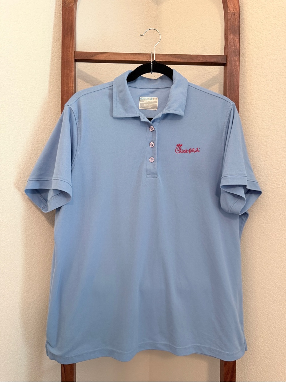 OOBE Chick-fil-A Light Blue Women’s Polo Blouse size XL